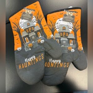 Halloween Pumpkin Oven Mitt Set of 2